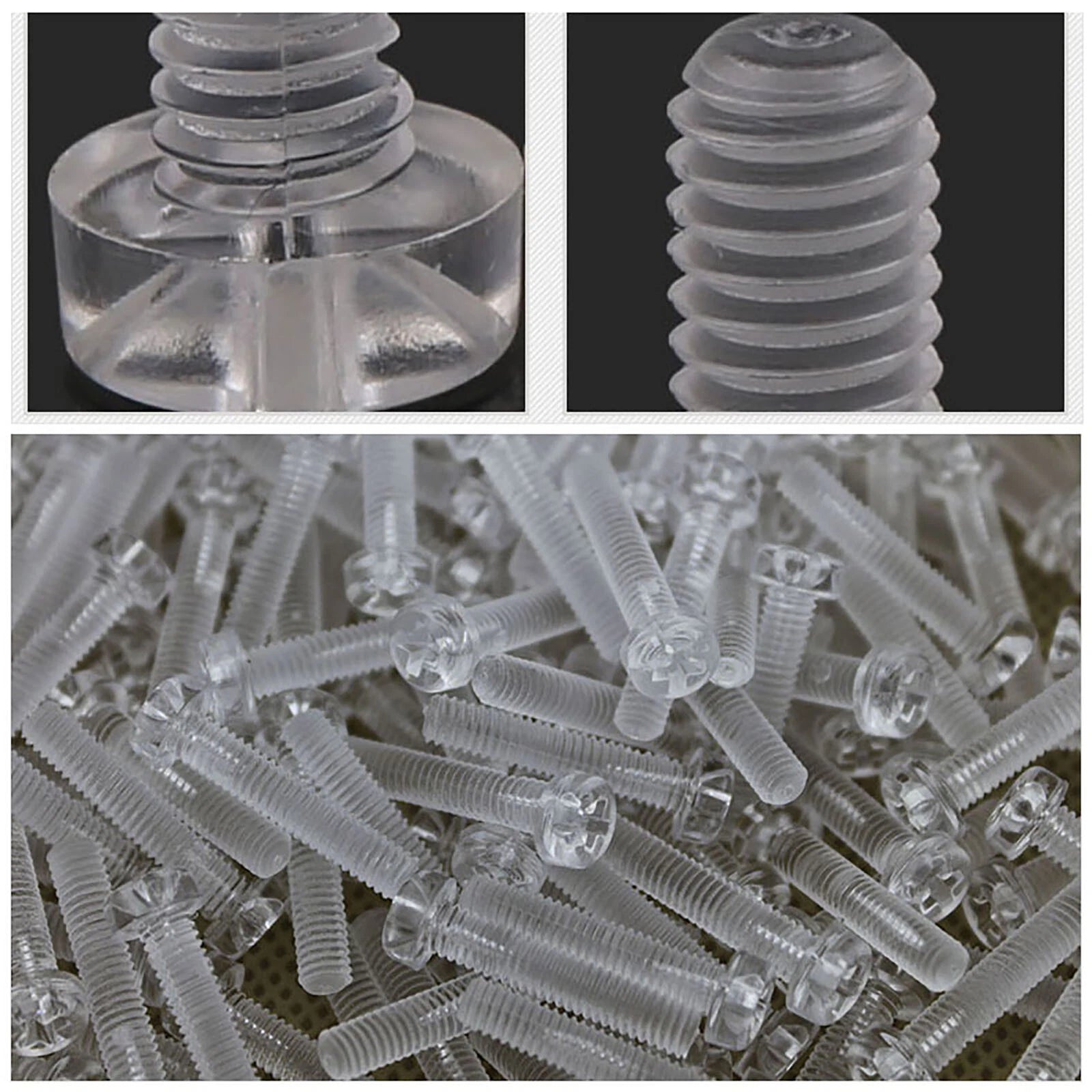 Clear PC M3M4M5M6 Round / Pan Head Machine Screws Phillips Drive Bolt or Hex Nut