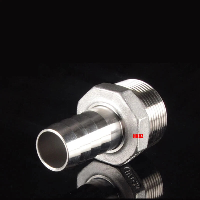 BSP Male Thread Barb Hose Tail Connector 304 Stainless Steel — 1" to 3"