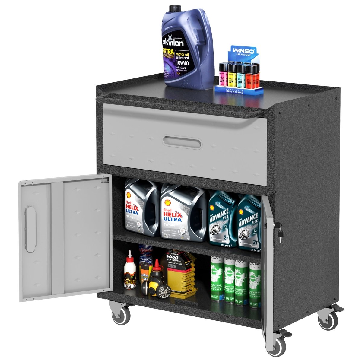 Heavy - Duty Tool Cabinet | Mobile Garage Storage System - HomeDIYer