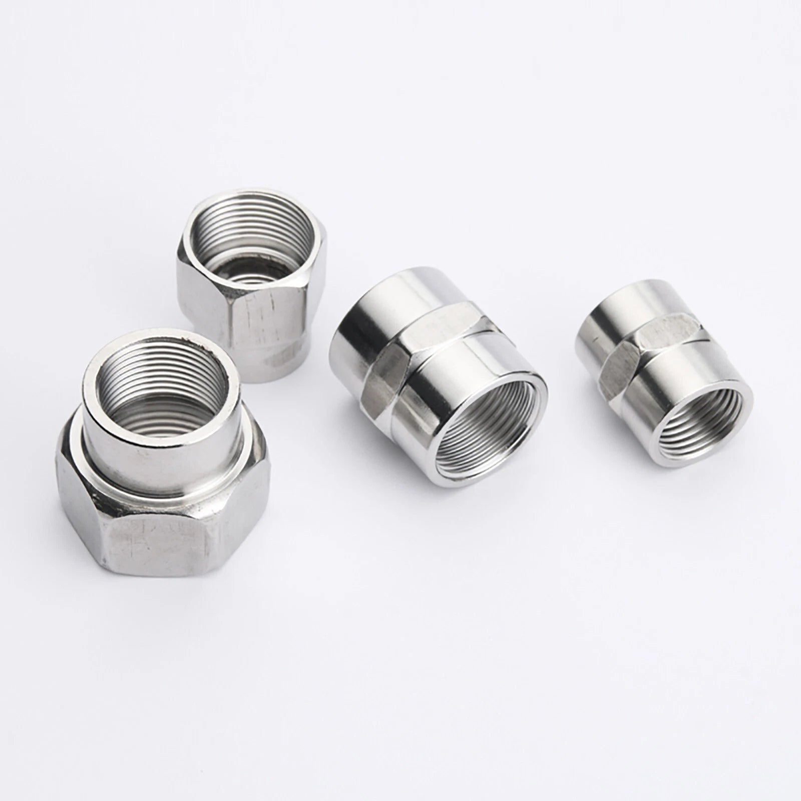 201 Stainless Steel Pipe Fittings — Female Socket Coupler Adapters (1/2", 3/4", 1")