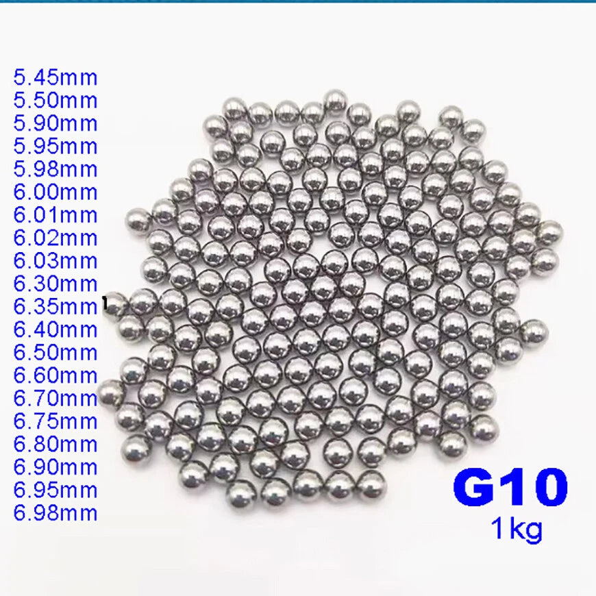 1kg Gcr15 Steel Ball Bearing G10 Replacement Bearings Diameter 5.45mm-6.98mm