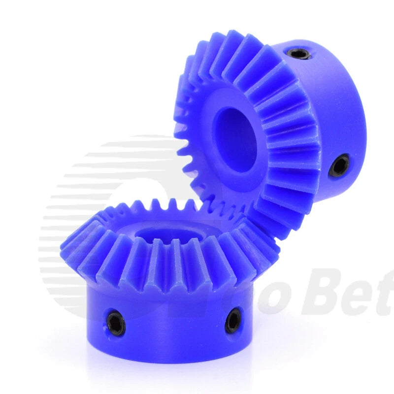 Module 2.5 Nylon Bevel Gear 90° 1:1 Pairing Miter Gear 20T 25T 12-25mm Bore Blue