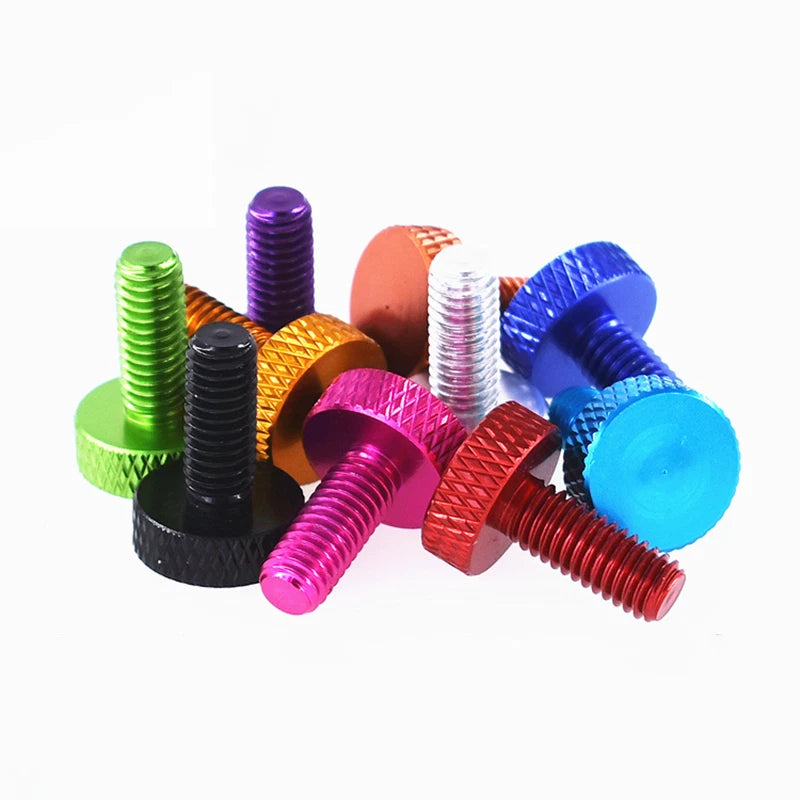 M3*10 Aluminum Alloy Knurled Thumb Screws Hand Grip Knob Bolts Thread L:10mm