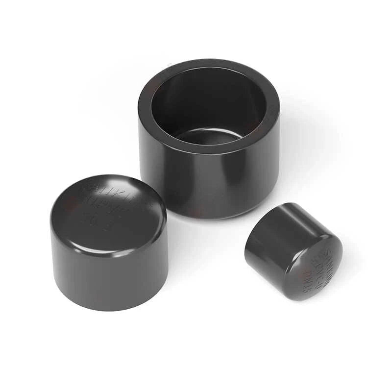 UPVC Cap End Caps Plug Blanking ø20~110mm Dark Grey Adhesive Drain Pipe Fittings