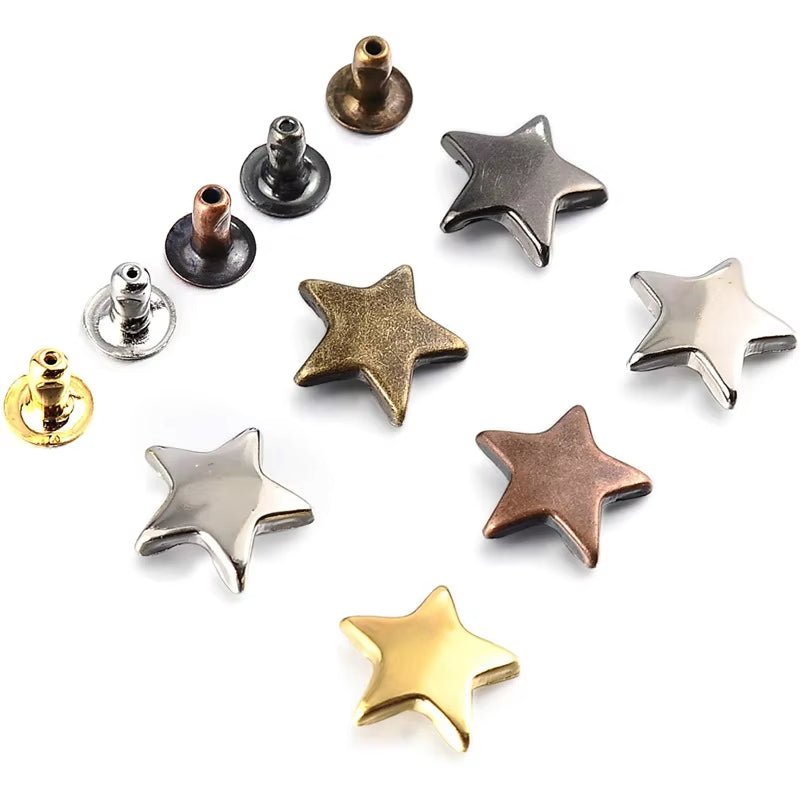 200Sets Gun Metal Star Rivets for Leather Star Rivet Studs Garment Rivets Leather Rivets Studs and Spikes for Leather Craft DIY - HomeDIYer
