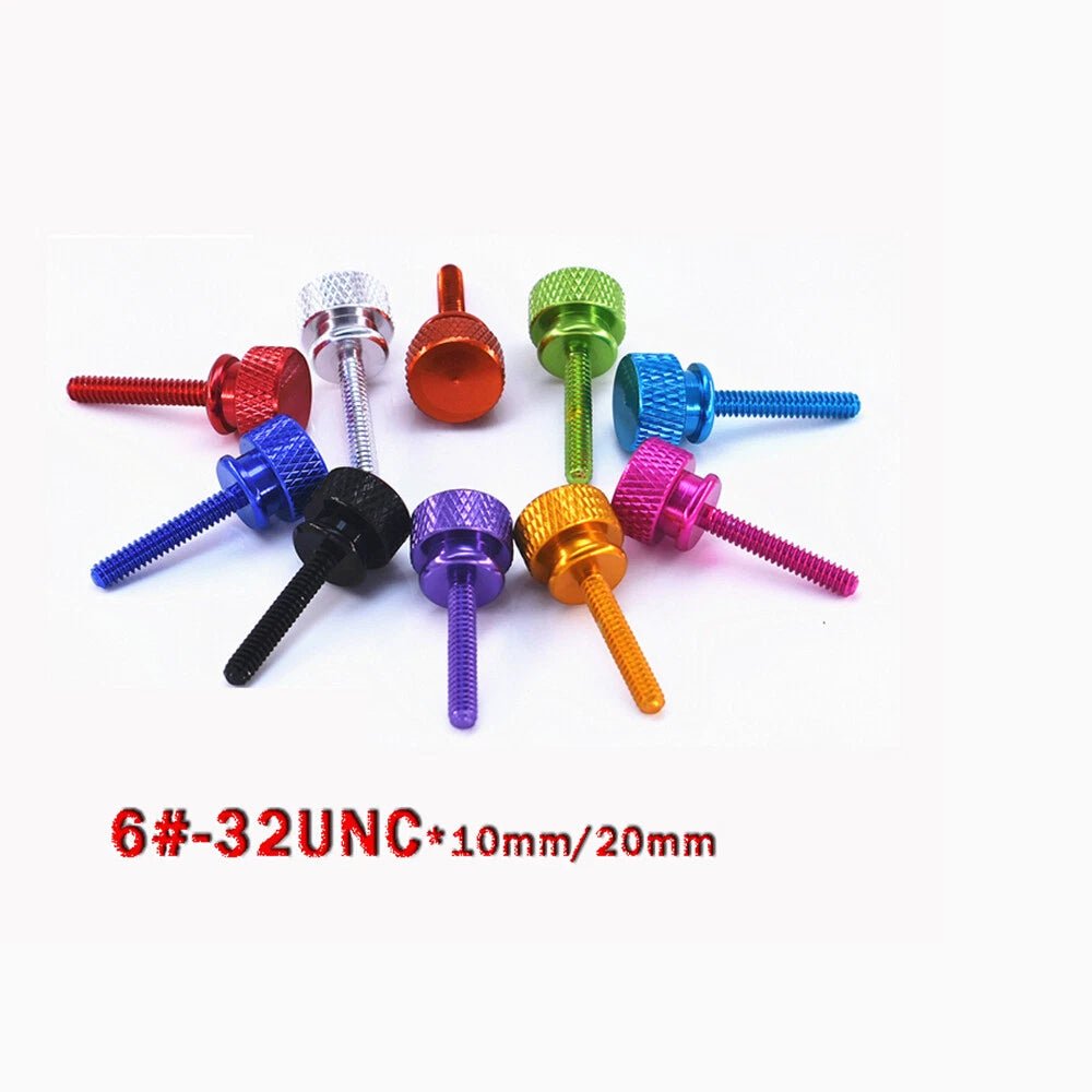 UNC 6 - 32 Anodized Aluminum Knurled Thumb Screws — 10mm & 20mm, 10 Colors - HomeDIYer