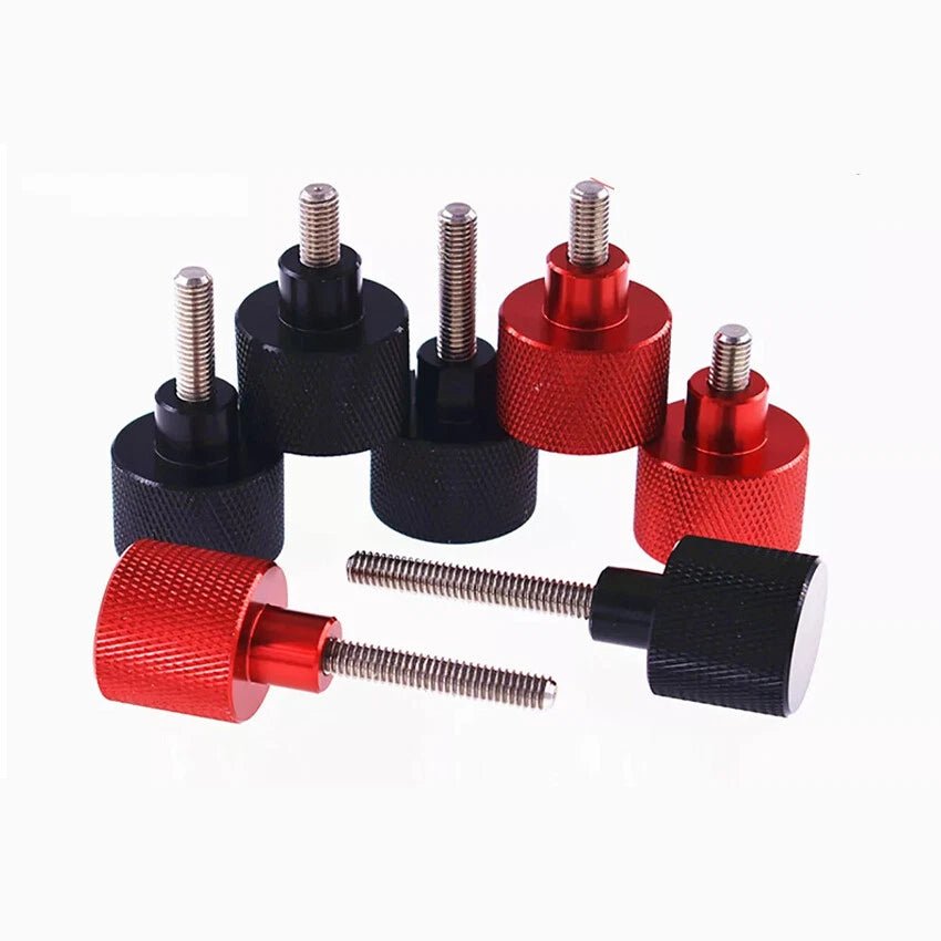 1/4 - 20 Knurled Thumb Screws — Aluminum & Stainless Steel | Black & Red | 6–60mm - HomeDIYer