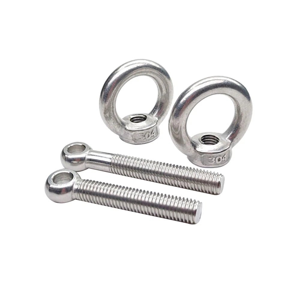 M6 M8 M10 M12 Stainless Steel A2 Lifting Eye Bolts & Eye Nuts Set - HomeDIYer