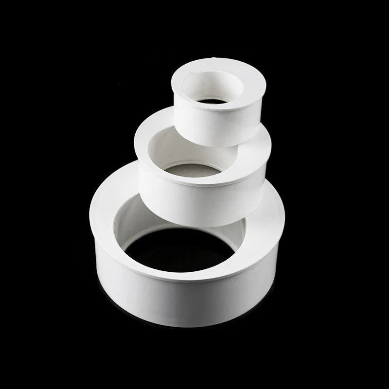 PVC Pipe Eccentric Reducing Bushing Fittings Connector Joints ID 50-160mm White