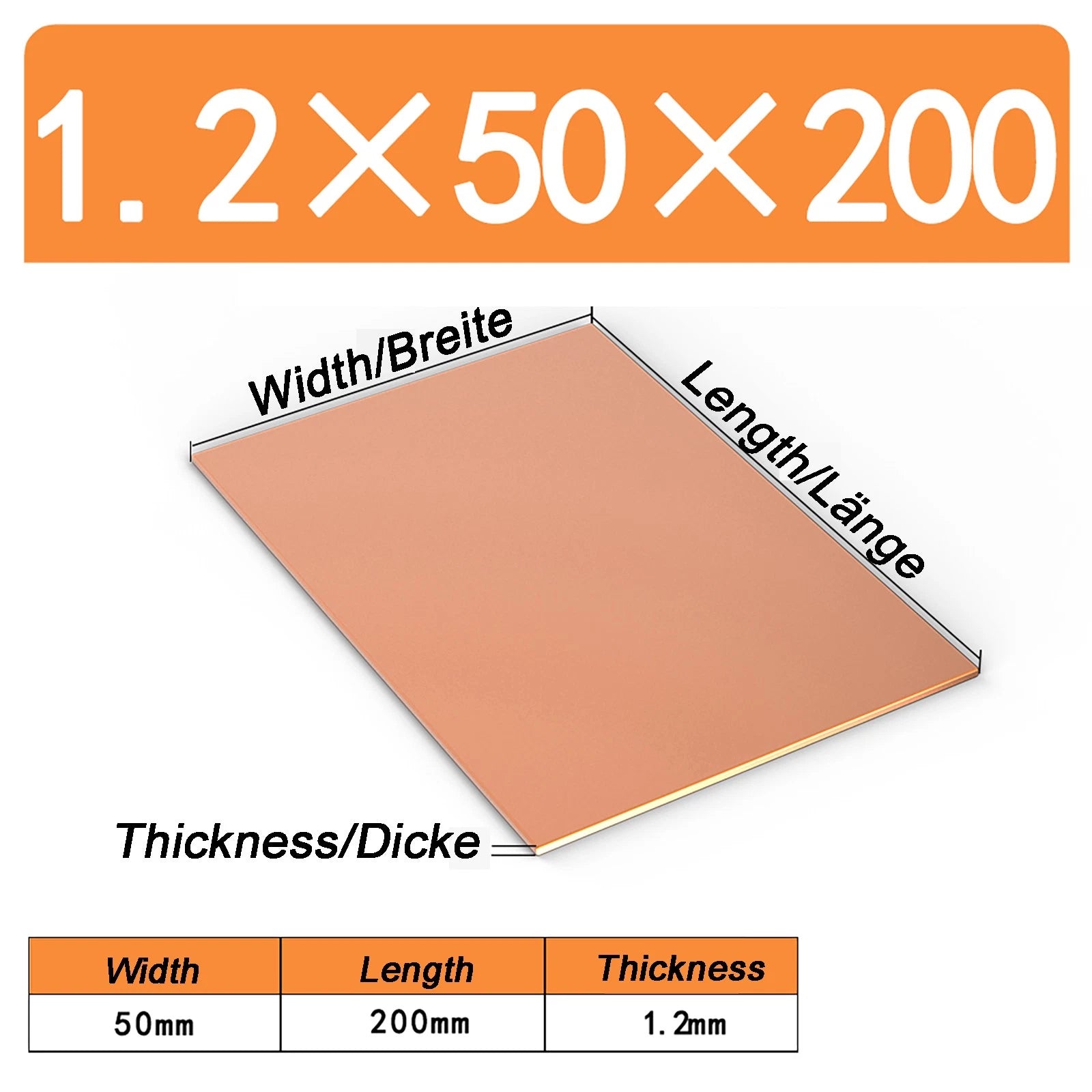 Natural Copper Sheet Metal guillotine cut - 0.3mm - 6.0mm - Multiple