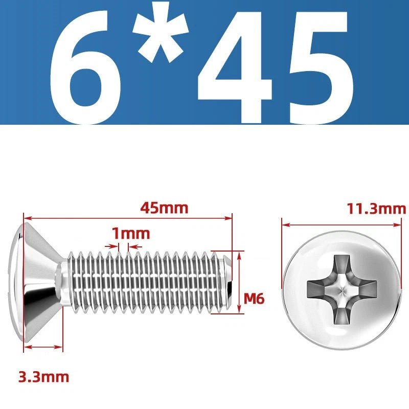 Phillips Oval Head Machine Screws Stainless Steel — M1.6 to M10, All Sizes - HomeDIYer
