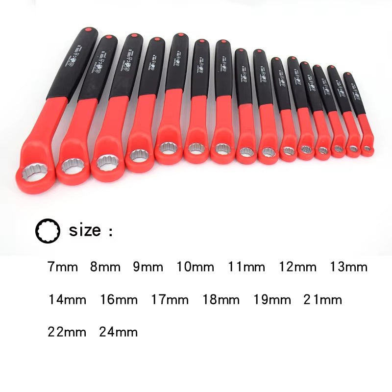 Insulated Electrician VDE Offset Ring Spanner Wrenches 8 - 24mm - HomeDIYer