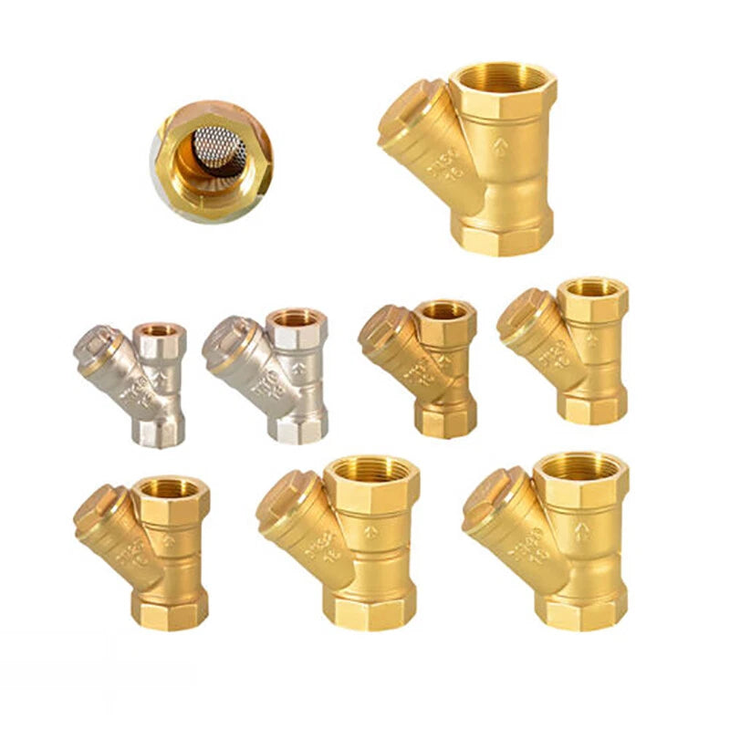 Brass Y Strainer Filter Adaptor — BSP Compression Inline Pipe Fitting 1/4" to 2"