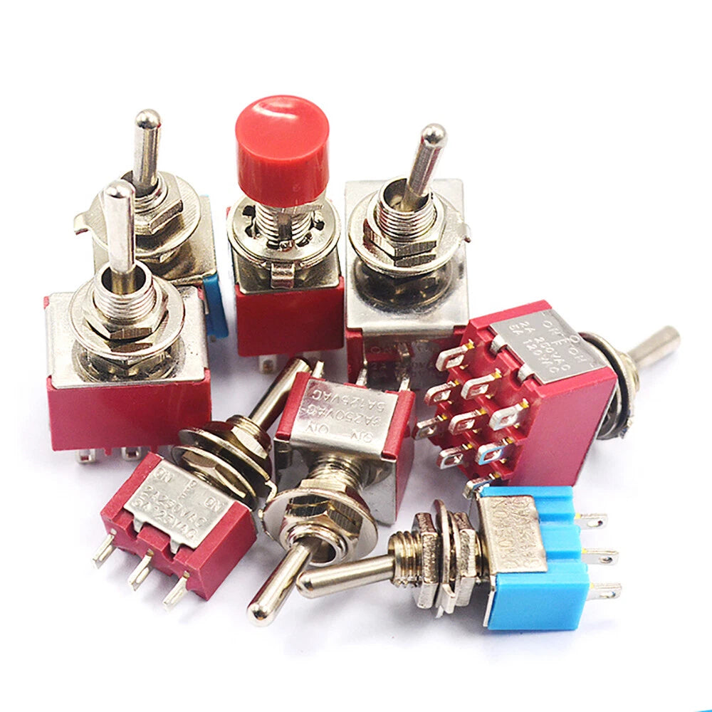 MTS PS Toggle Switch SPDT — 3/6/9/12 Pin, 2-Way/3-Way, Latching & Self-Reset
