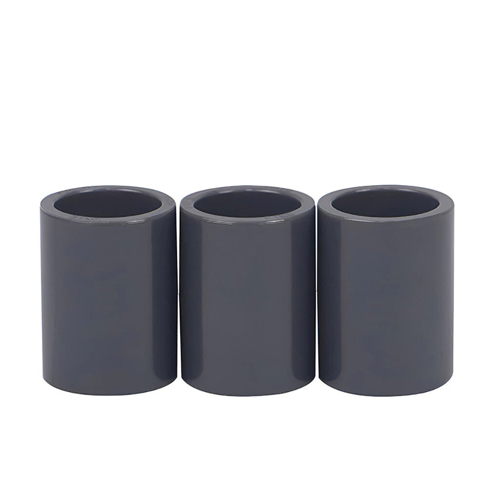 PVC Straight Pipe Coupling Socket Fitting 20–110mm Grey