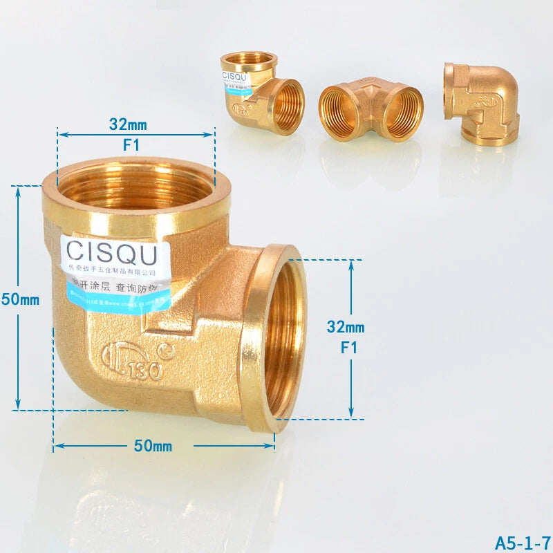 Brass Elbow Pipe Fitting – 1" Internal & External Thread, Plumbing Connector