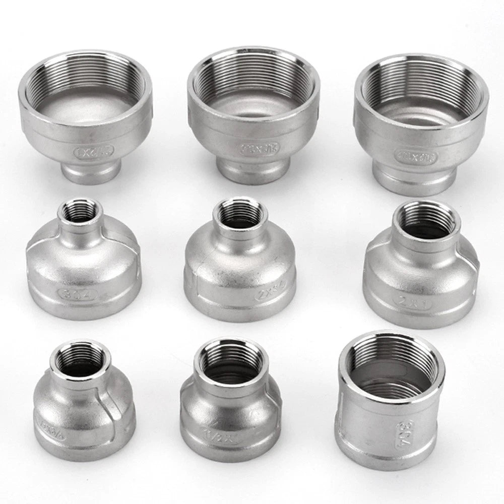 BSP Female Threaded Pipe Reducer Coupling — Stainless Steel A2, 1/2" to 4"