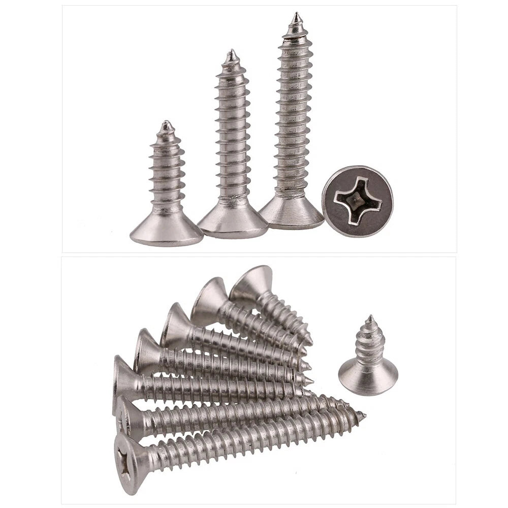 M3–M8 Countersunk Flat Head Self Tapping Screws – A2 Stainless Steel