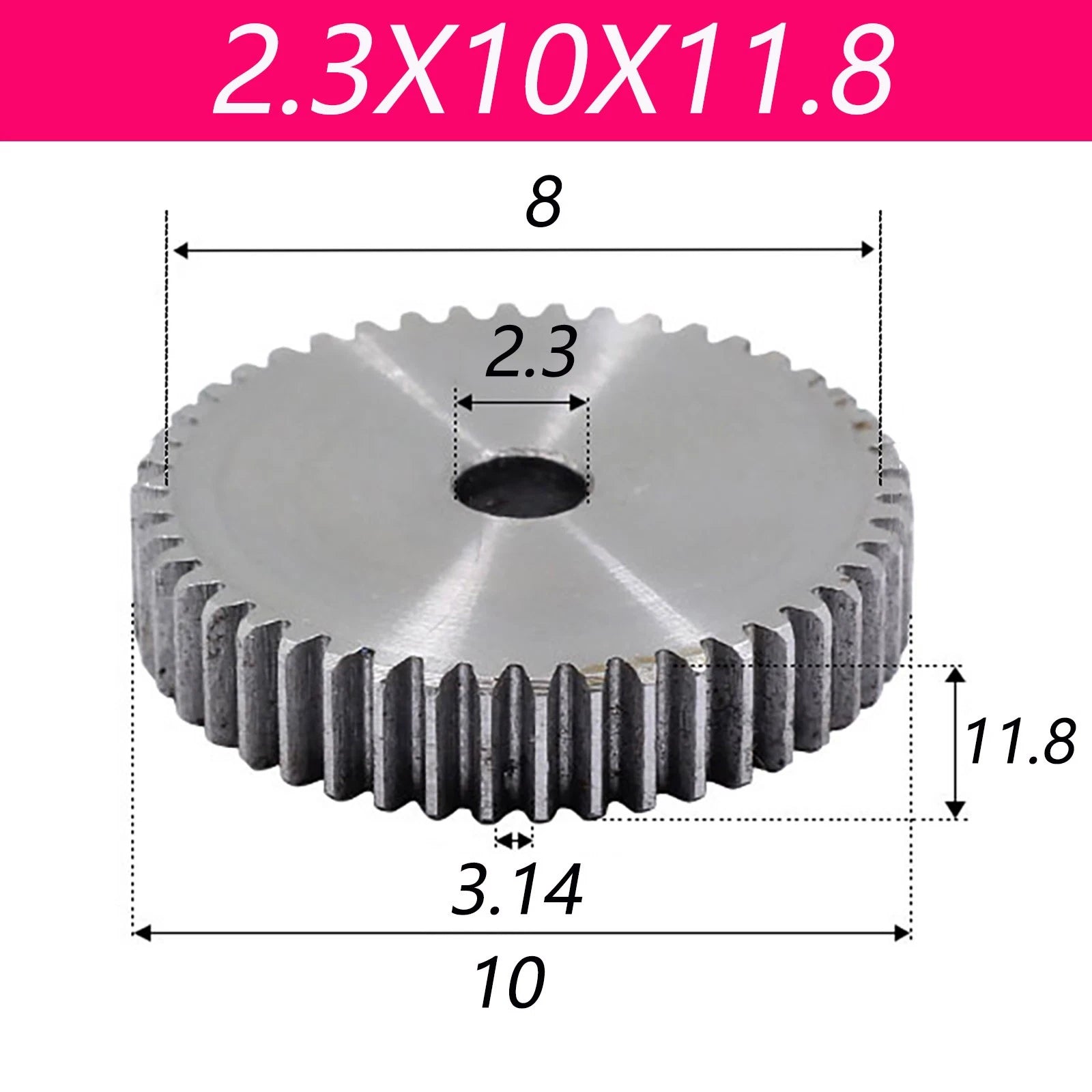 1 Modul 45# Steel Spur Gears Pinion Gear Thick 10mm 8-200 Teeth Dia 18~153mm