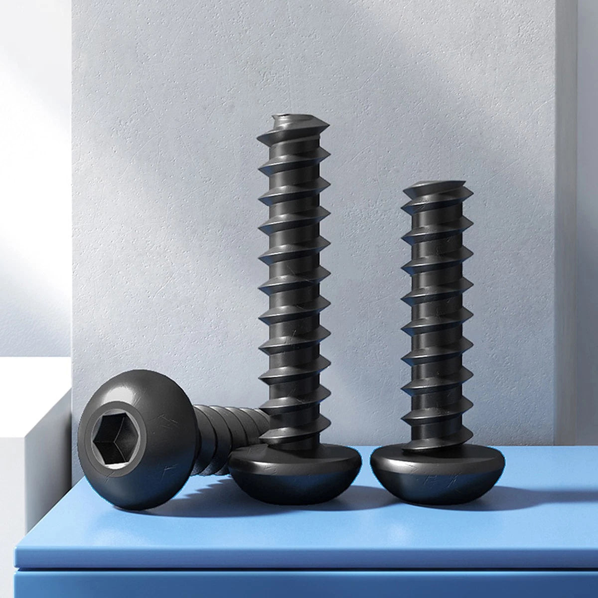 M2 M2.6 PB Round Head Socket Cap Self Tapping Screws – Grade 8.8 Carbon Steel, Black