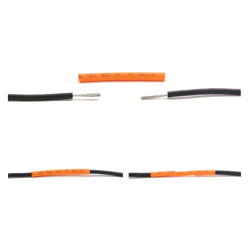 Orange Heat Shrink Tubing 2:1 — Wire Wrap Sleeving Ø 1mm to 40mm