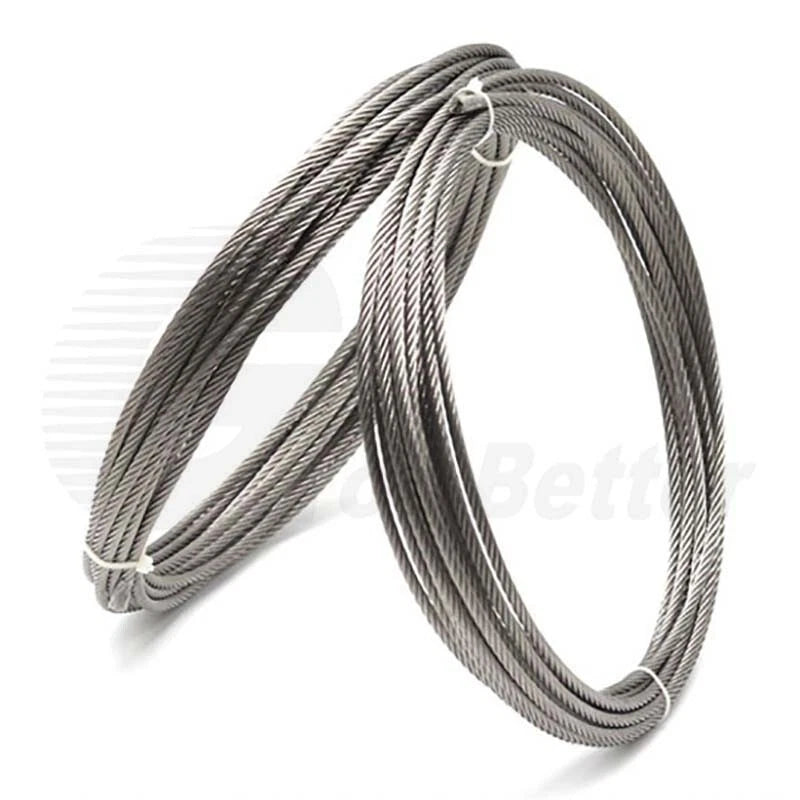 1mm to 20mm Wire Rope 304 A2 Stainless Steel Wire Metal Cable 7x19 Construction