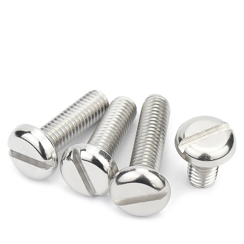 Slotted Pan Head Machine Screws – M1.6 to M4, A2 Stainless Steel, Fully Threaded, Lengths 3mm–60mm