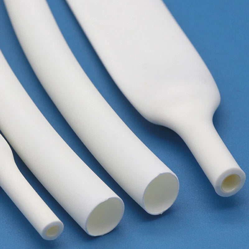 3:1 White Adhesive Heat Shrink Tubing — Glue Lined, Waterproof, Multiple Sizes
