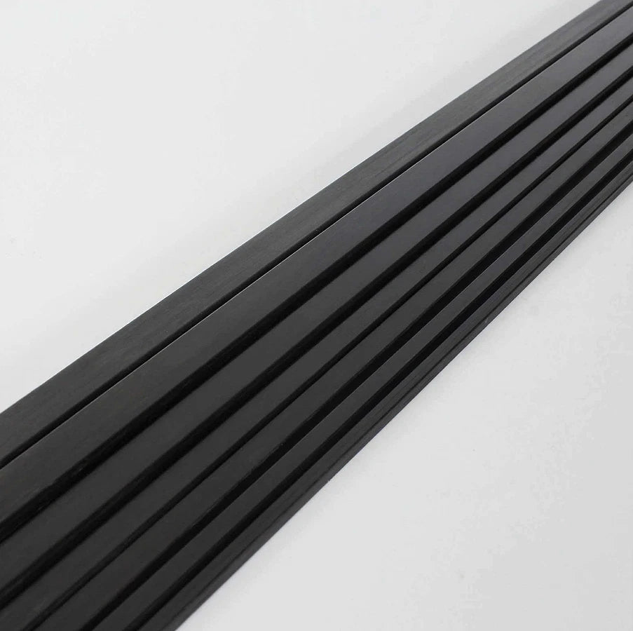 Carbon Fiber Square Tube 500mm — Square & Round Bore, 1.4mm to 12mm OD