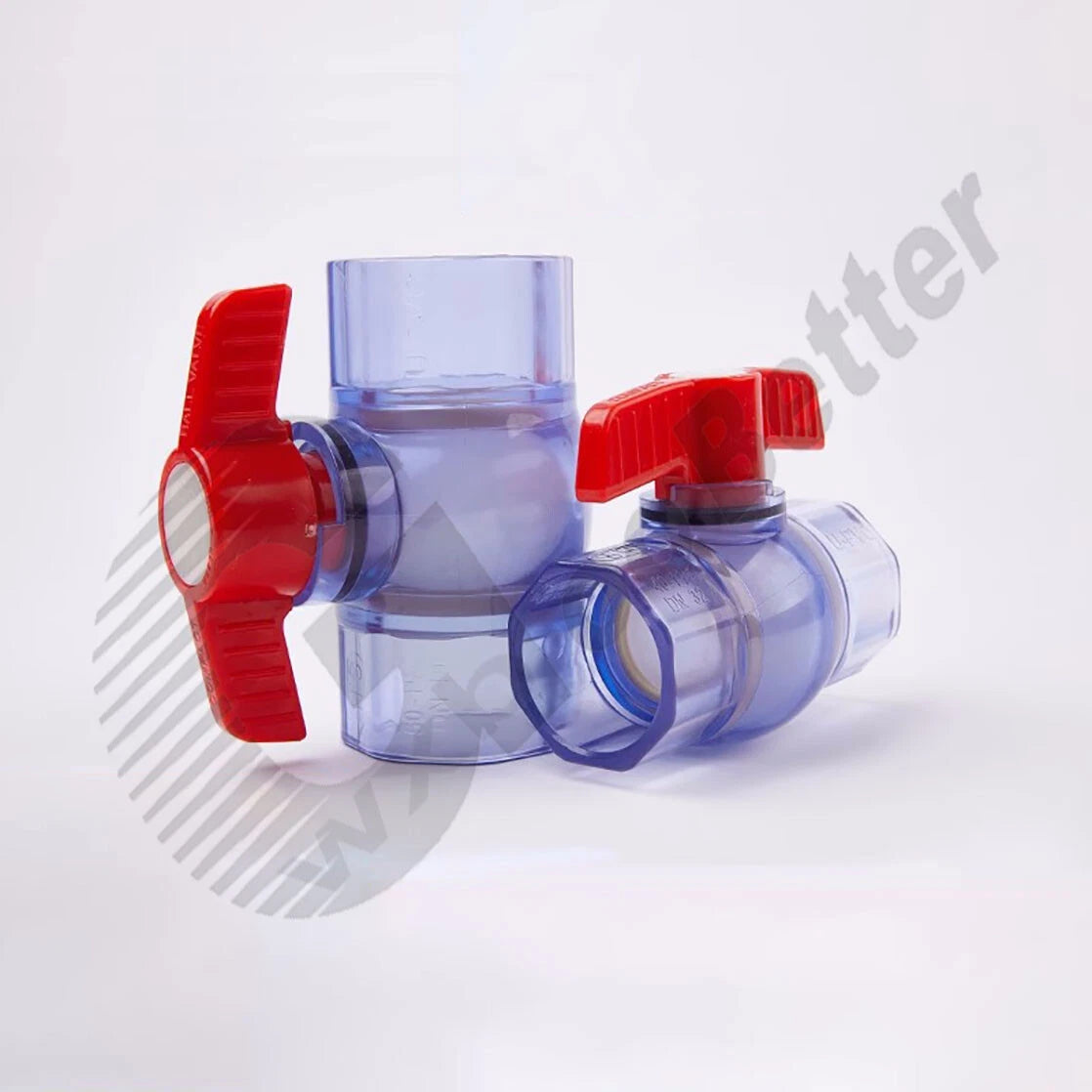 UPVC Ball Valves Clear Φ20mm Φ25mm~Φ63mm UPVC Plumbing Fittings On Off Valves