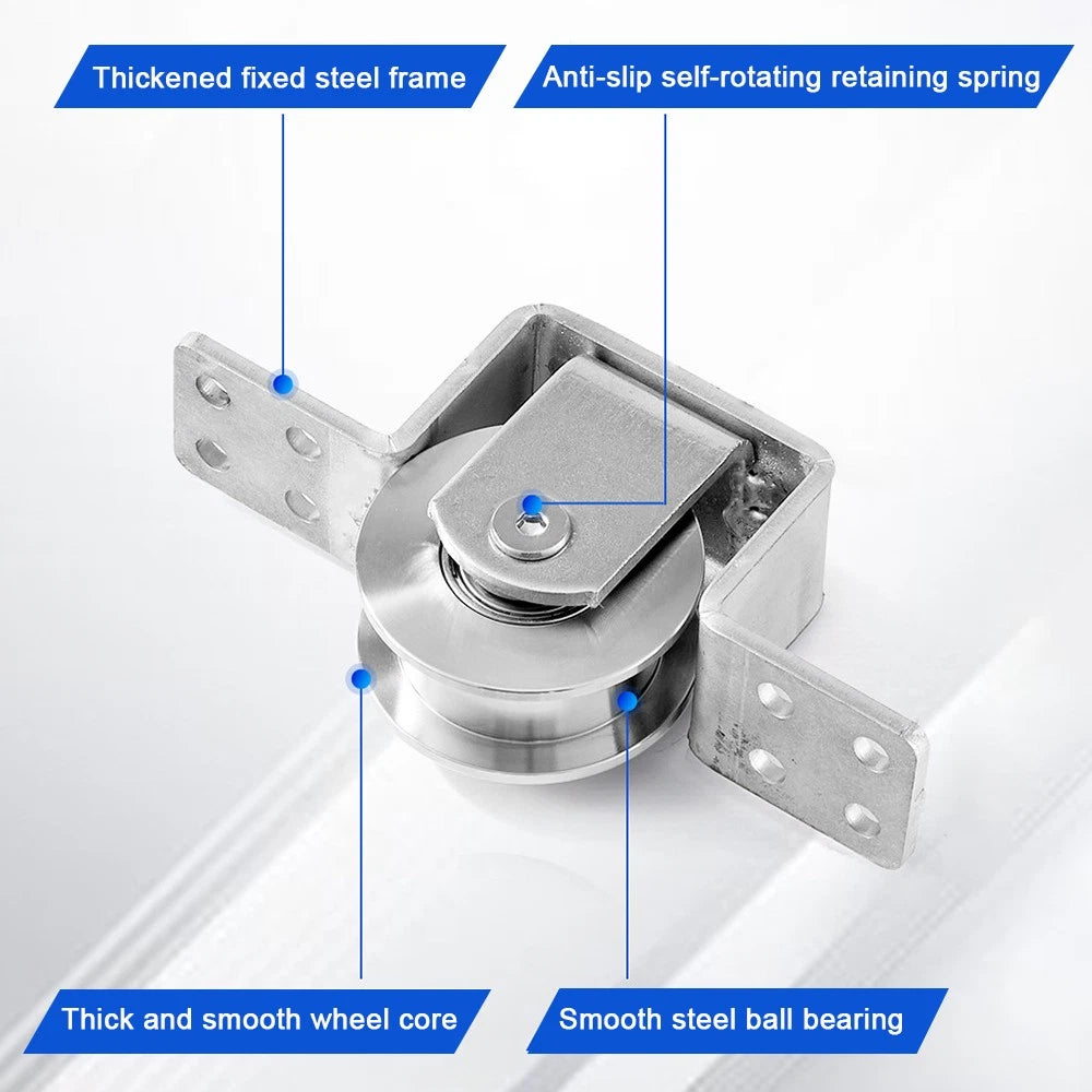 Stainless Steel Pulley Groove 22mm Sliding Door Roller Runner Wheel Track Pulley