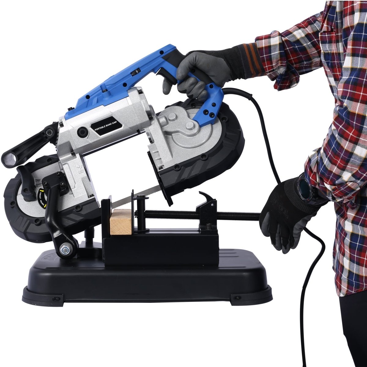 High - Performance Portable Band Saw with Removable Stainless Steel Base, 45° - 90° Cutting, 10A 1100W Motor, 5 - inch Depth Cut, - HomeDIYer