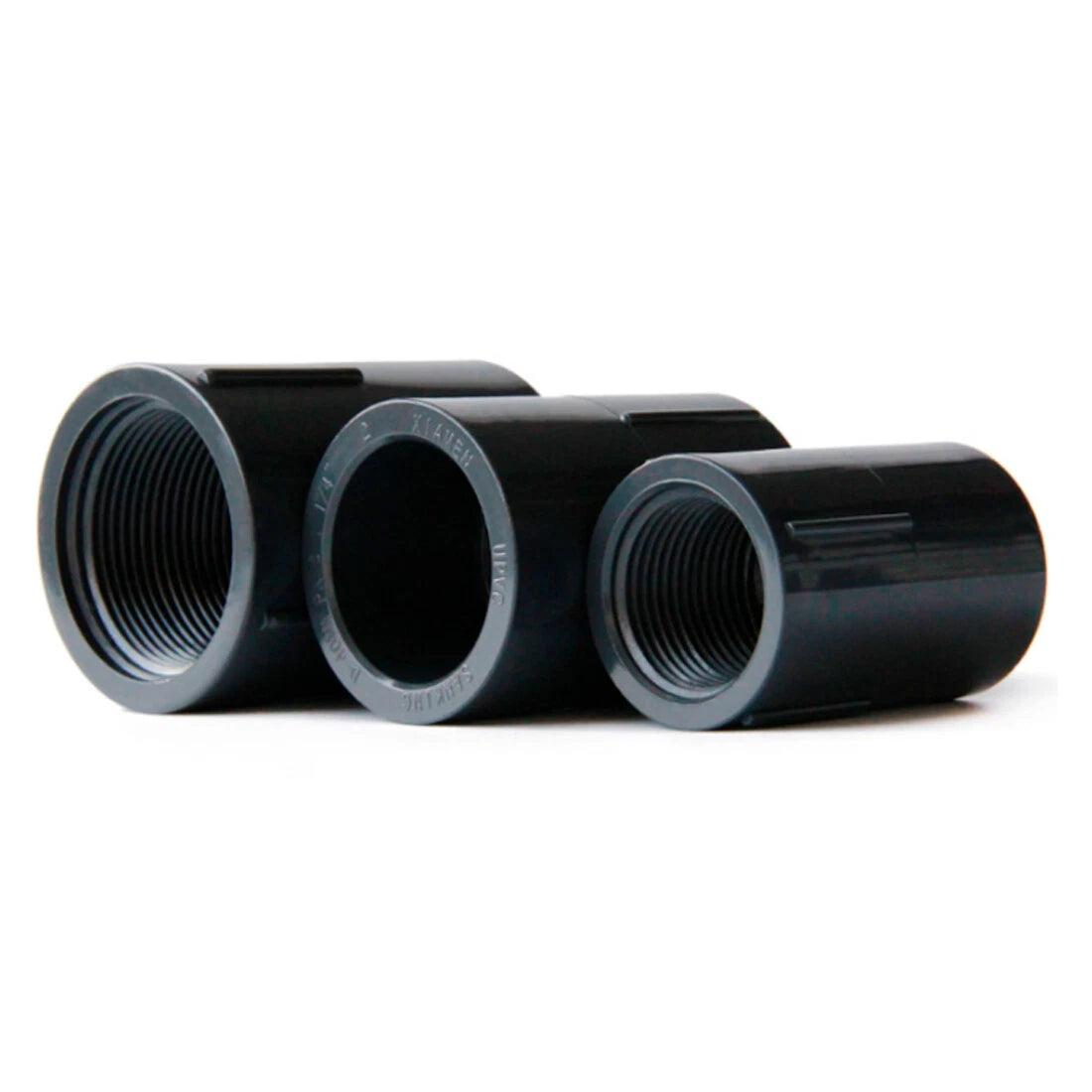 PVC Nipple Bsp Female Threaded Pressure Fittings Pipe Fitting ID 20mm~63mm Grey
