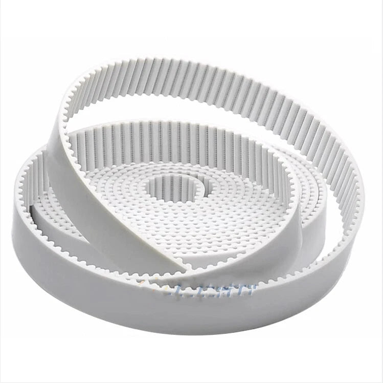 White PU Open-End Timing Belt — 2GT HTD S L H XL MXL | 3D Printer & CNC | 6–40mm Wide