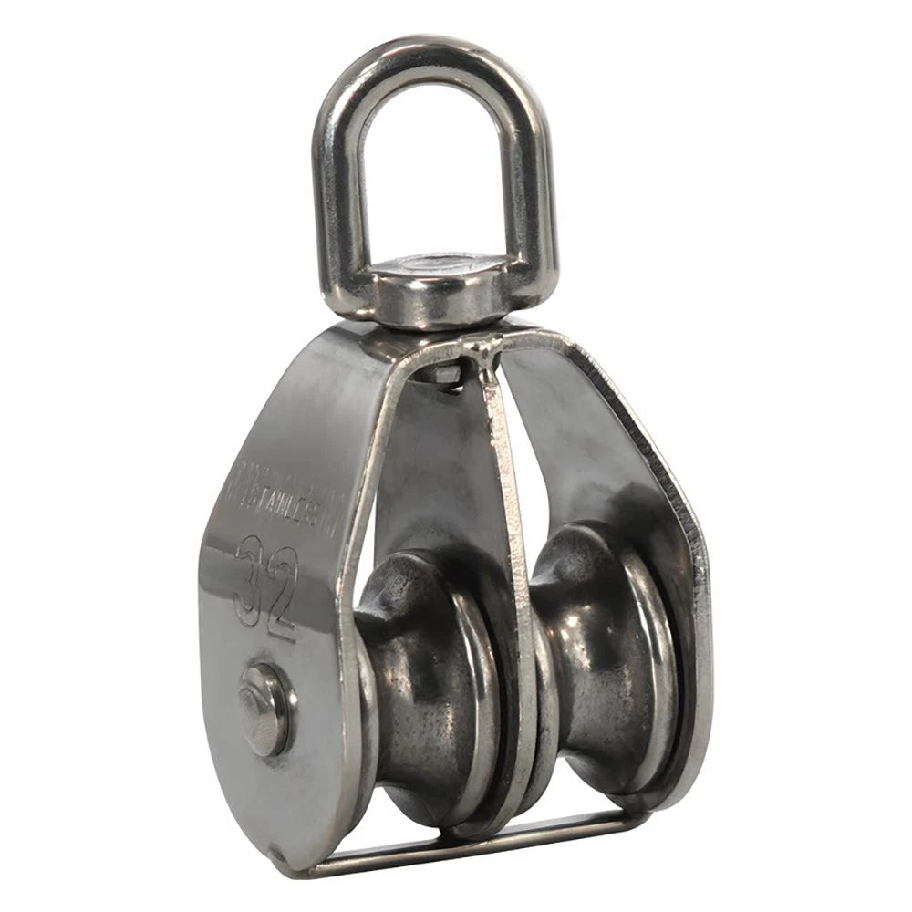 Stainless Steel 15-75mm Single/Double Pulley Block for Wire Rope Lifting Rigging