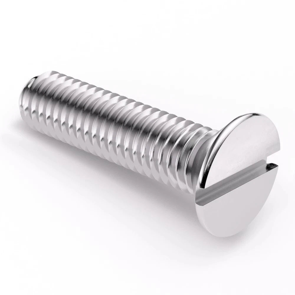 A2 Stainless Steel Slotted Countersunk Machine Screws — M1.6 to M10, Flat Head CSK Bolts - HomeDIYer