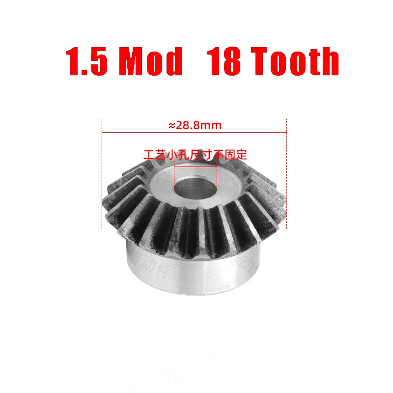 Bevel Gear 1/1.5/2 Mod 15-20 Teeth Transmission Gears Bevel Teeth 90° 45# Steel