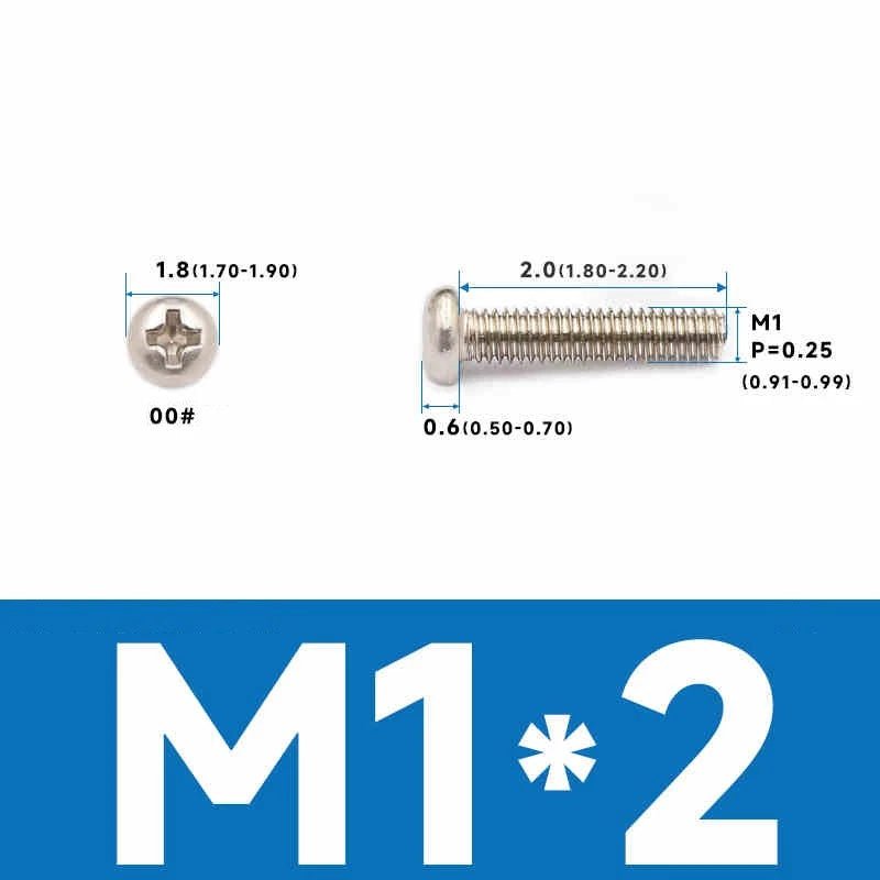 Phillips Pan Head Machine Screws – Carbon Steel M1 to M4, Multiple Lengths & Finishes - HomeDIYer