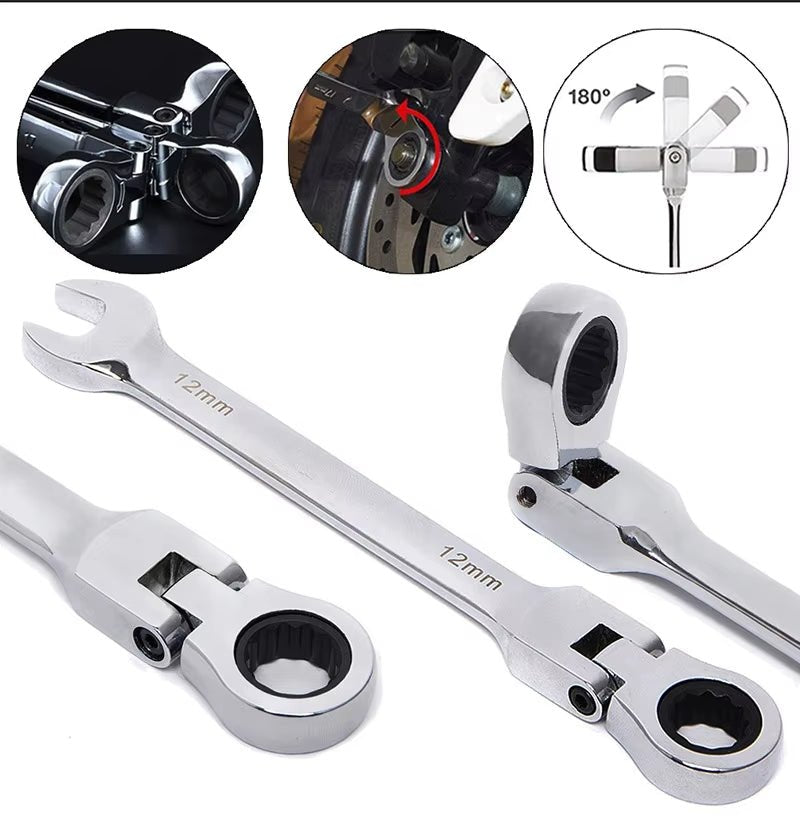 12Pcs Activities Wrench Set Ratchet tools Torque Wrench Gears flexible Open End Wrenches Repair Tools To Bike Spanner - HomeDIYer