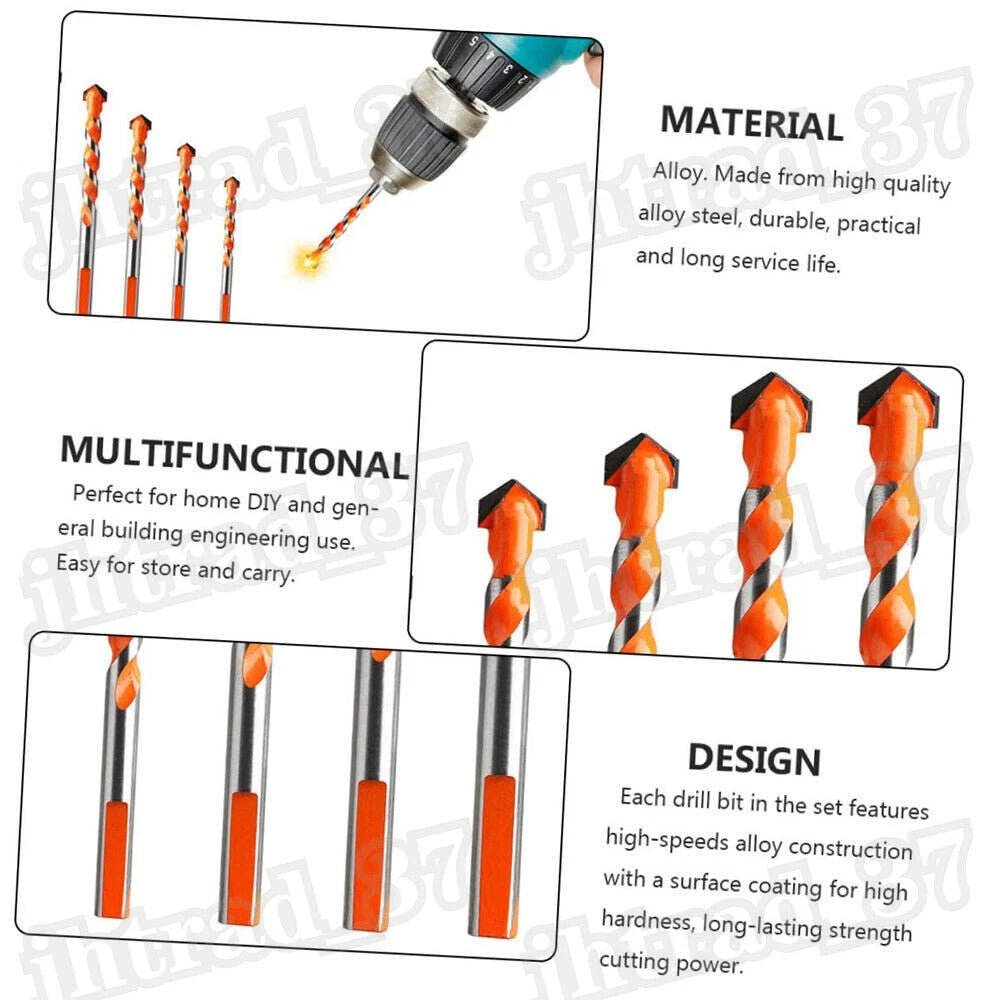 5 - Piece Triangular Shank Drill Bit Set — Alloy Steel, Multi - Material (6–12mm) - HomeDIYer