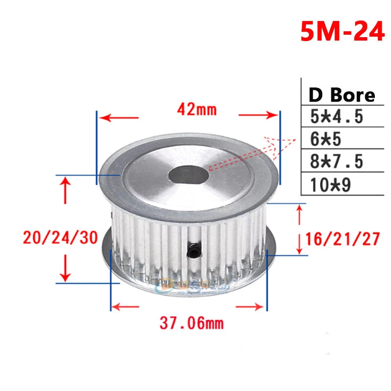 5M Timing Belt Pulley 15T-25T Synchronous Wheel Sprocket For 10-25mm Width Belt