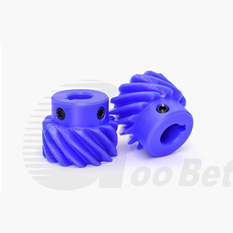 Module 2 Helical Gear 45° Left-hand 13-15 Tooth Nylon Pinion 14-20mm Bore Blue