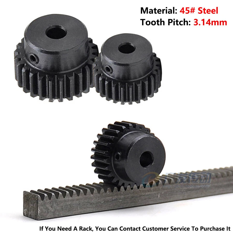 1 Mod 45# Steel Spur Gear 10T-50T Bore 4mm-25mm Pinion Gear with Step Motor Gear