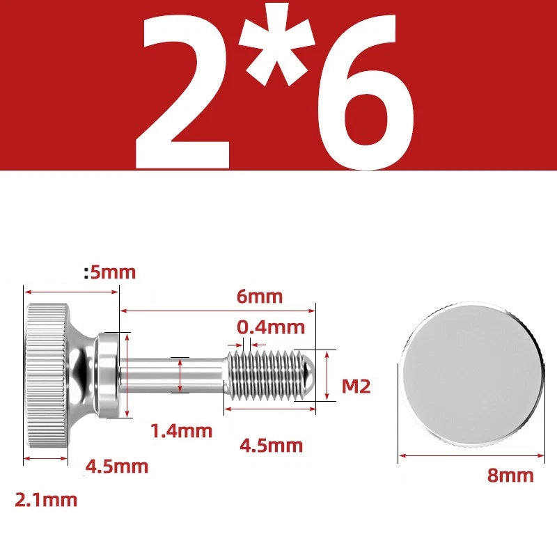 Knurled Thumb Screws Stainless Steel — M2 M2.5 M3 M4 M5 M6 M8 M10 Hand Knob Bolts
