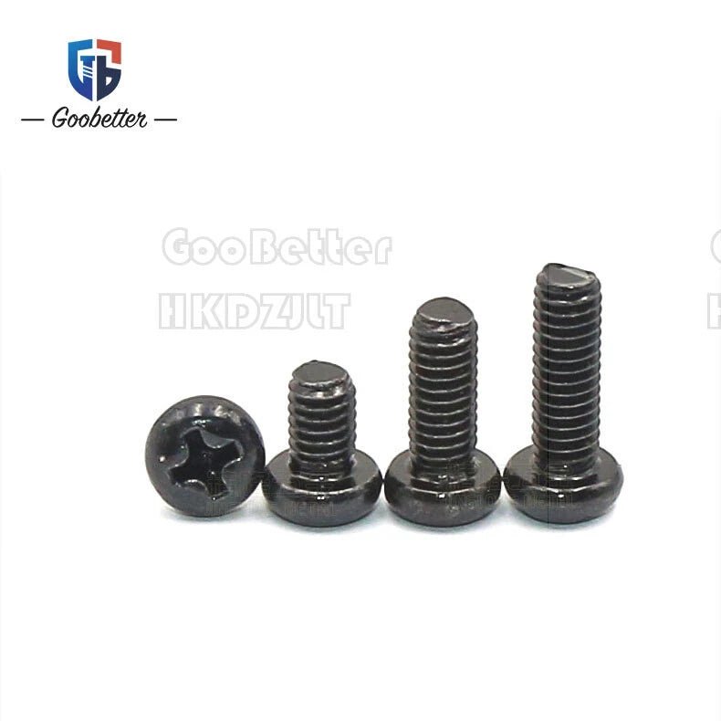 M3 Phillips Round Pan Head Machine Screws — Carbon Steel, 4–30mm, 100–500 PCS - HomeDIYer