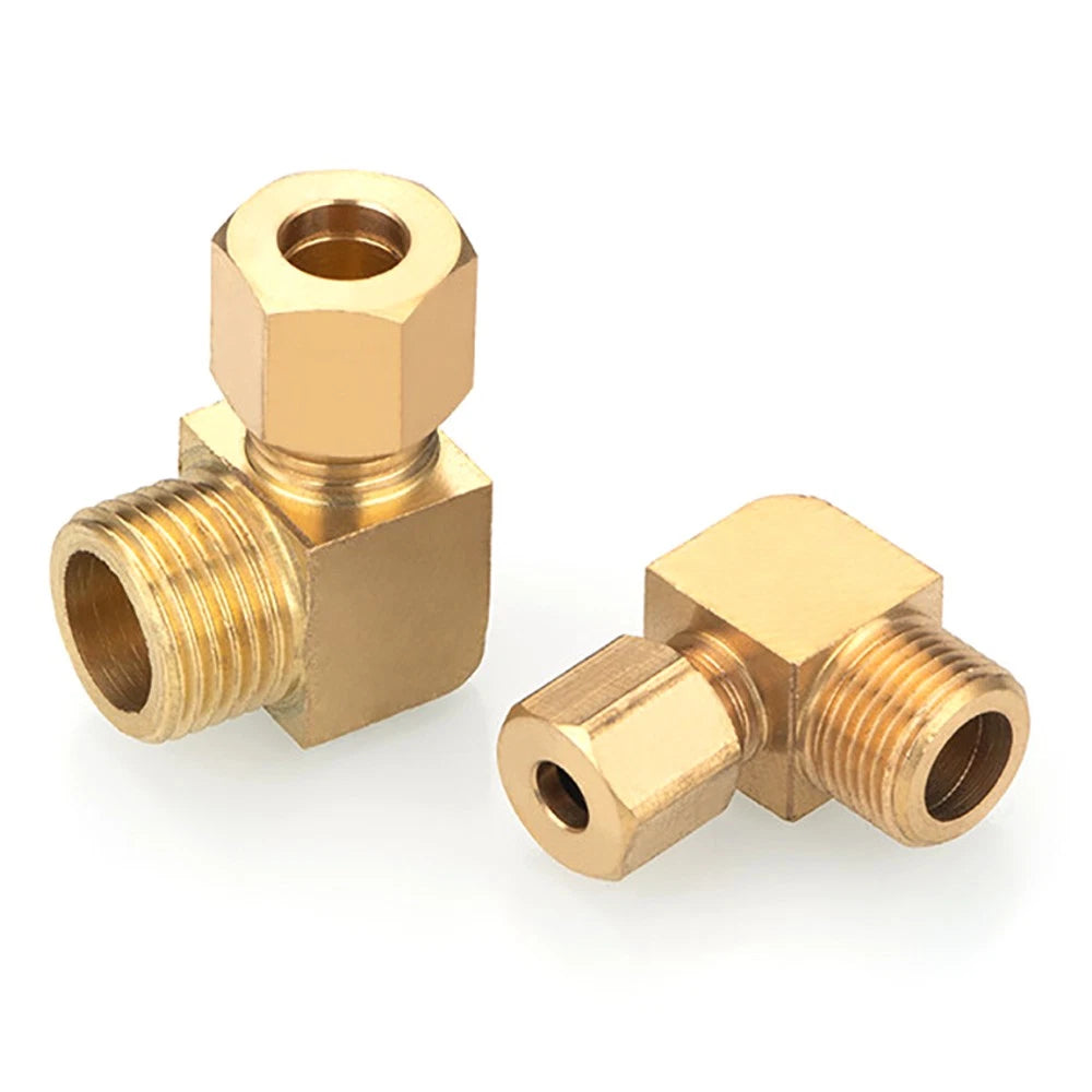 Brass Compression 90° Elbow Fittings for 6–12mm Copper Tube | Ferrule Connector