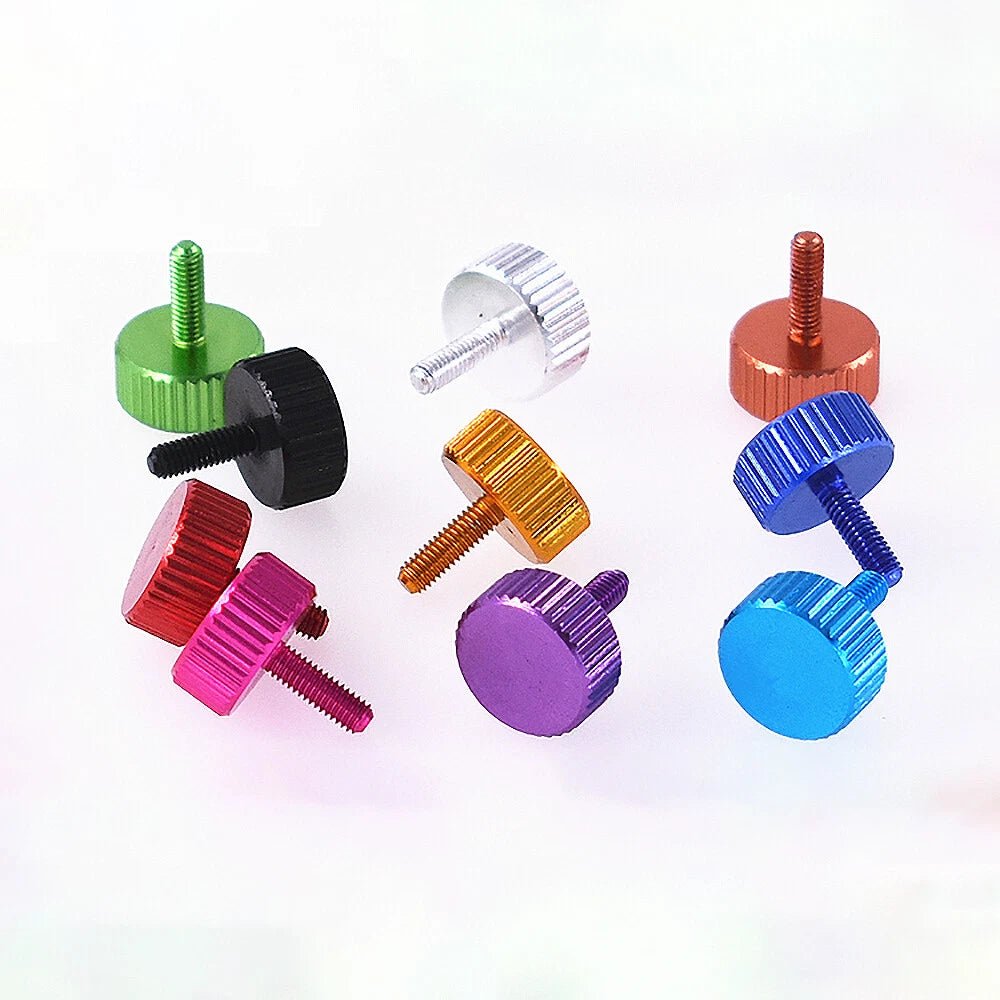 M2.5 / M2.6 Anodized Aluminum Knurled Thumb Screws – 8mm Hand Grip Bolts (Multi Colors) - HomeDIYer