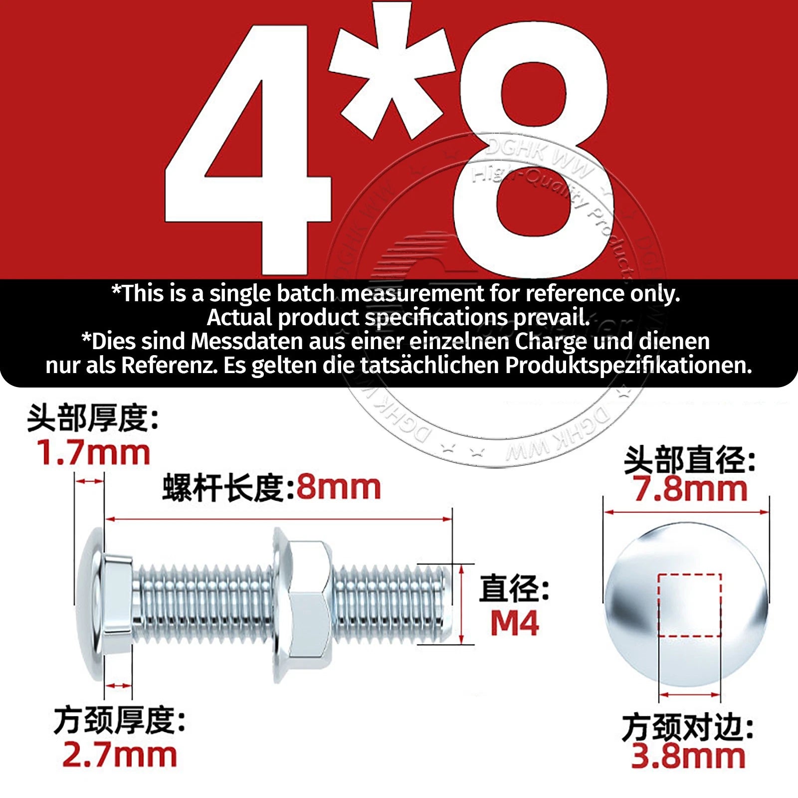 M4–M12 Cup Square Carriage Bolts with Hex Full Nuts | Zinc Plated | Sets of 2–50