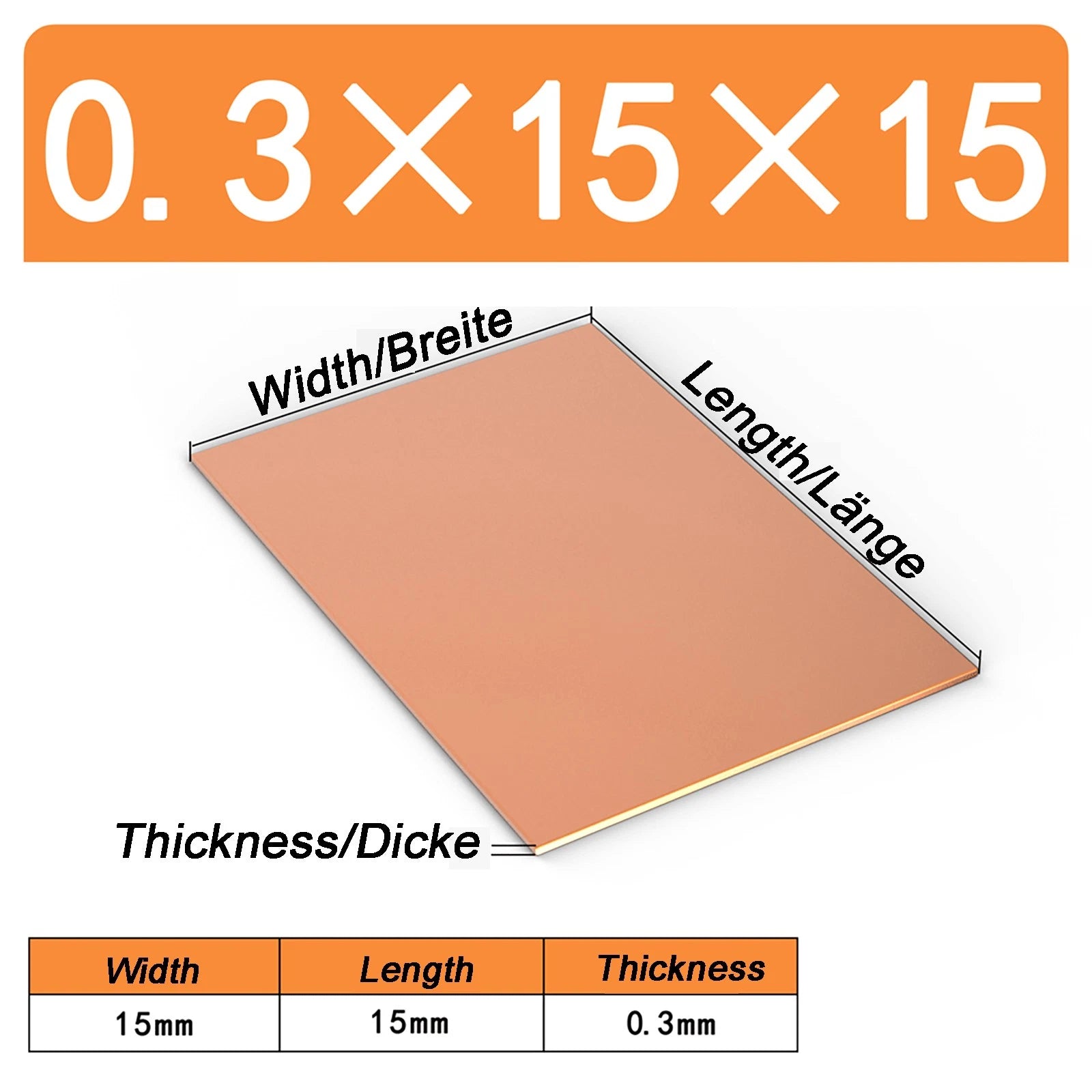 Natural Copper Sheet Metal guillotine cut - 0.3mm - 6.0mm - Multiple