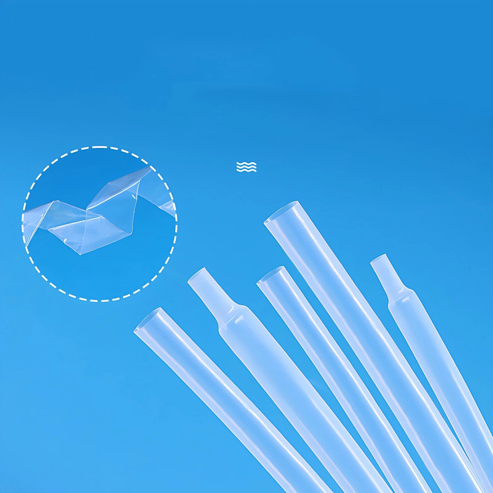 Clear PTFE 4:1 Heat Shrink Tubing — 260°C High Temp, φ0.5mm–φ40mm